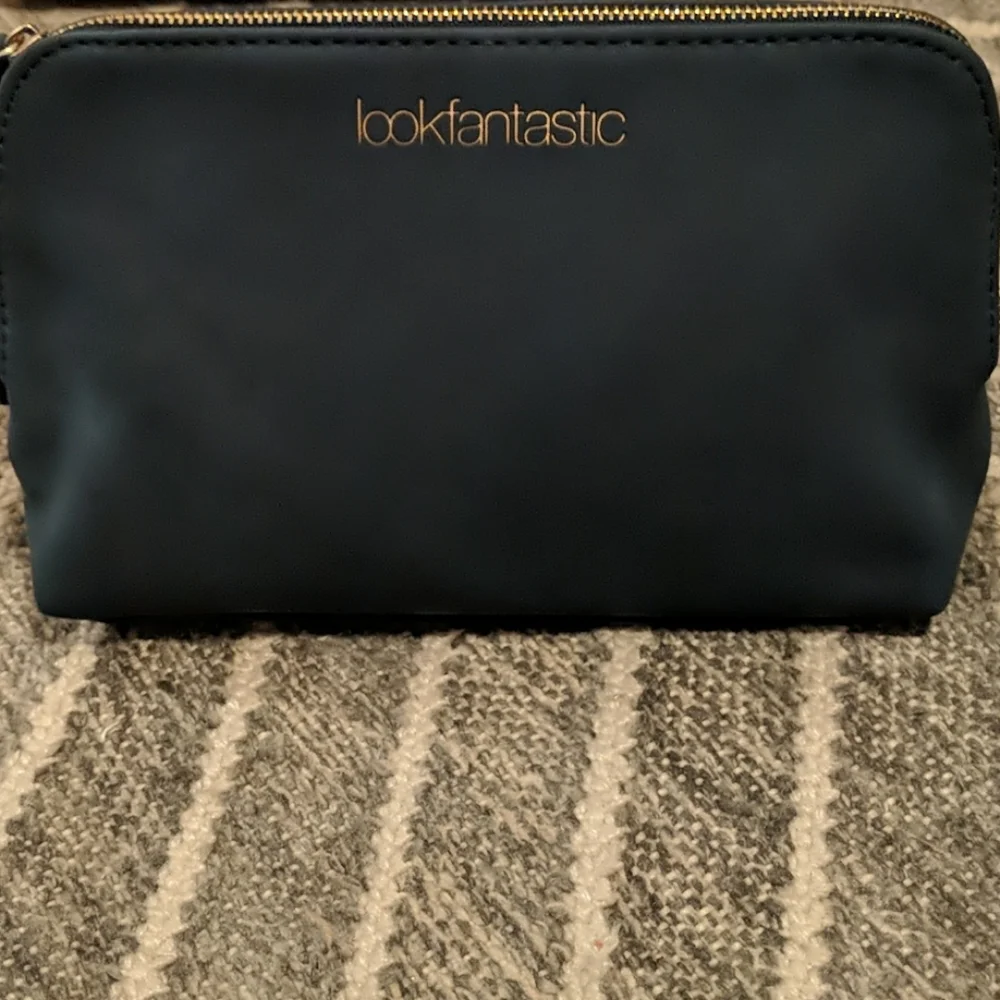 NWT Dark Blue Vegan Suede/Textured Makeup Case